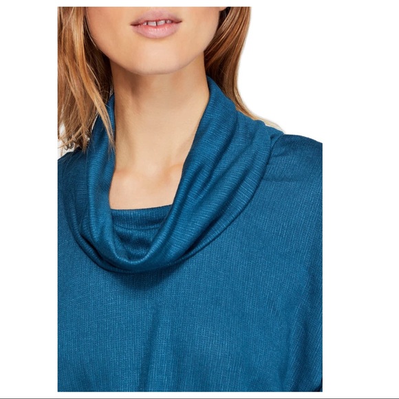 NEW FREE PEOPLE DARK TEAL COWL NECK MINI DRESS - Picture 3 of 9